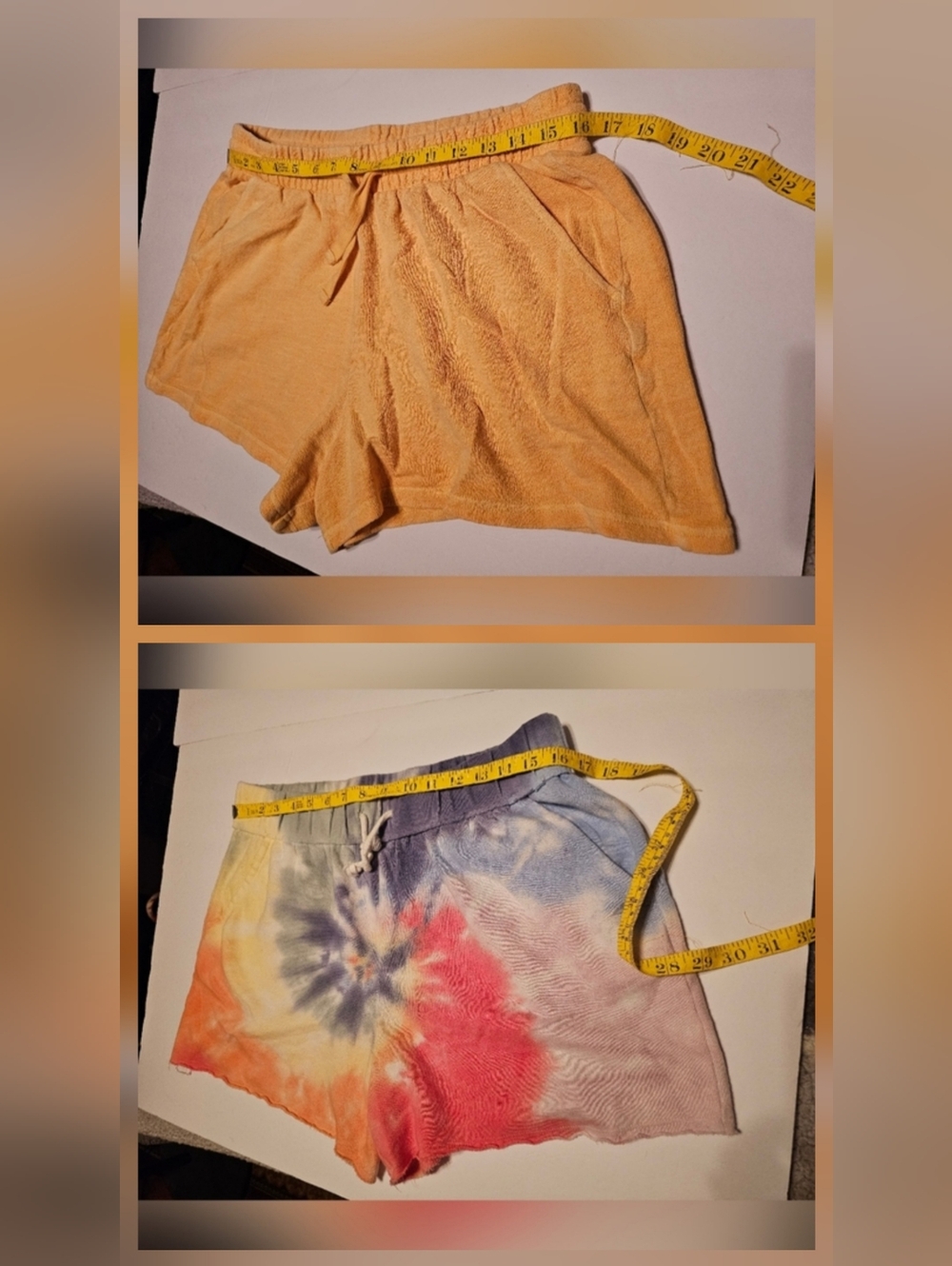 2pr Tie-Dye Women's Shorts & Yellow Shorts